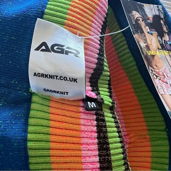 AGR Multicolored Striped Cropped Strapless Top Size M. - Picture 6 of 6